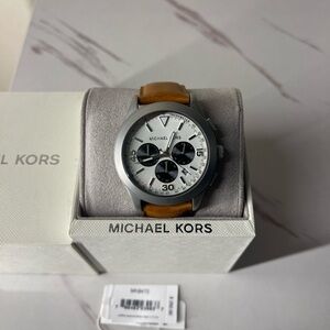 Michael Kors Silver and Tan Watch